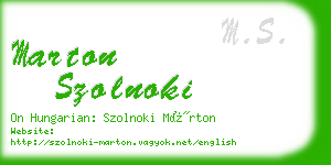 marton szolnoki business card